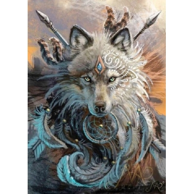 Mona Lisa diamond painting 50x40cm: wolf fantasy